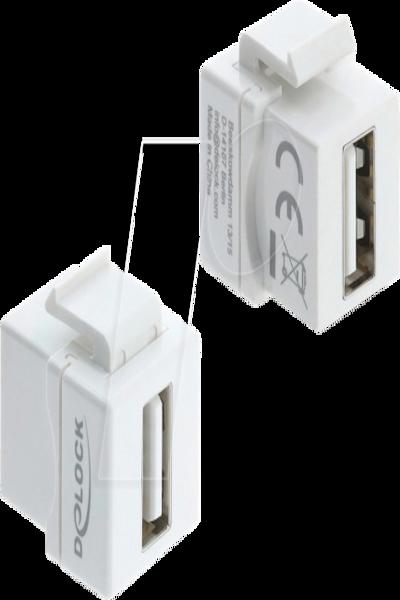 Delock Mini Keystone Module Coupler USB 2.0 Type-A Female White