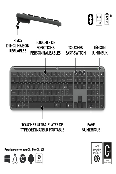Logitech Signature Slim Combo MK950 Företag Grafit FRA - 920-012505