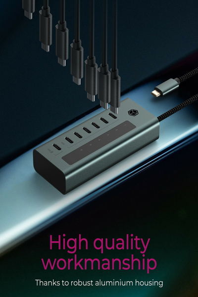 ICY BOX 7-portars USB 3.2 Gen 2 Type-C Hub - IB-HUB1457-C31
