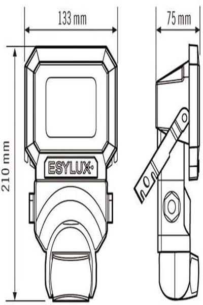 Esylux LED-Strahler 10W 5000K A+ 900lm OFL/AFL Sun AFL LED 5K schwarz
