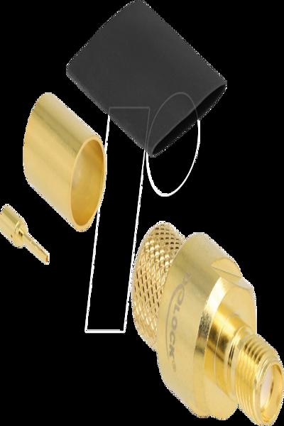 Delock SMA socket for crimping LMR400 with heat shrink tubing - 91782