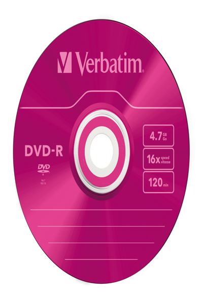 Verbatim Colours - 5 x DVD-R - 4.7 GB 16x - 43557