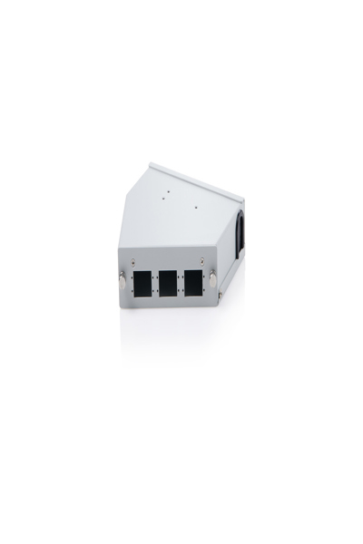 DIGITUS Fiber optic DIN rail splice distributor, angled, 6 SC DX/LC Quad, grey - DN-96893
