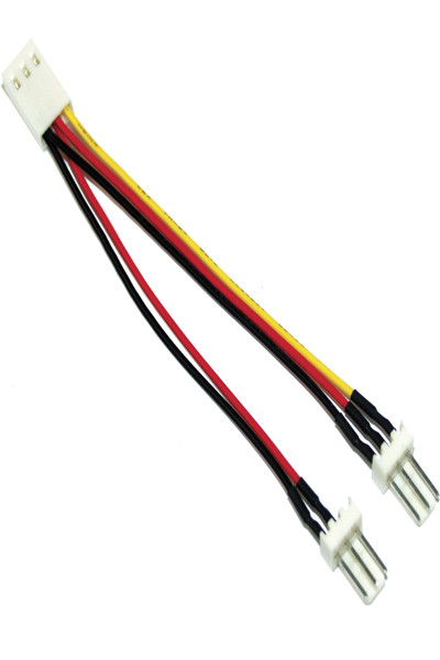 Adaptateur de ventilateur en ligne Câble en Y 3 broches Molex femelle / 2x 3 broches Molex mâle 100 pièces.
