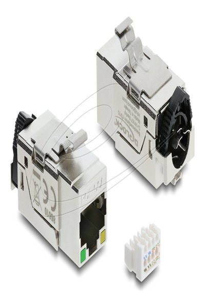 Delock Keystone Module RJ45 Socket Cat.6a STP with PoE LED - 86610
