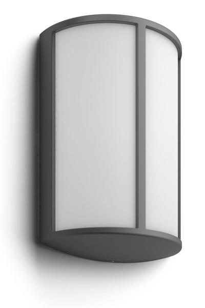 Philips myGarden Stock Wall Light 5.5W - Outdoor wall lighting - Anthracite - White - Aluminium - IP44 - II - Surfaced