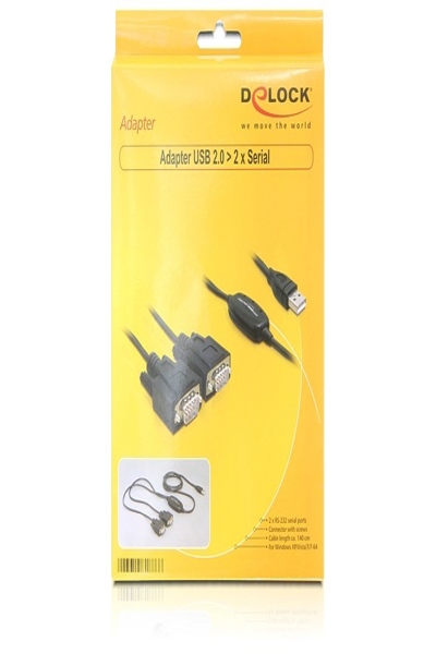 Adaptateur Delock USB 2.0 > 2 x série