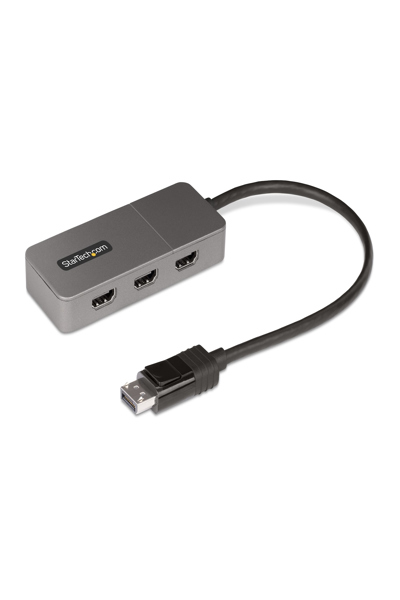 StarTech.com 3-portars MST-hubb, DisplayPort till trippel HDMI-skärm, 4K 60Hz, DP 1.4-adapter för flera skärmar med 30 cm inbyggd kabel, USB-driven, endast Windows - MST14DP123HD