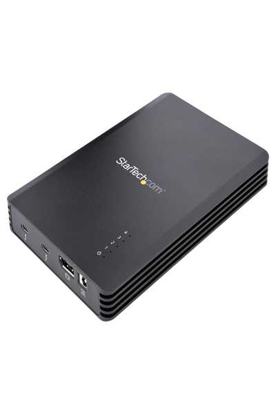 StarTech.com 4 Bay Thunderbolt 3 NVMe Enclosure, For M.2 NVMe Solid State Drives, 1x DisplayPort Video & 2x TB3 Downstream Ports, Up to 40Gbps, 72W Power Supply - M2E4BTB3