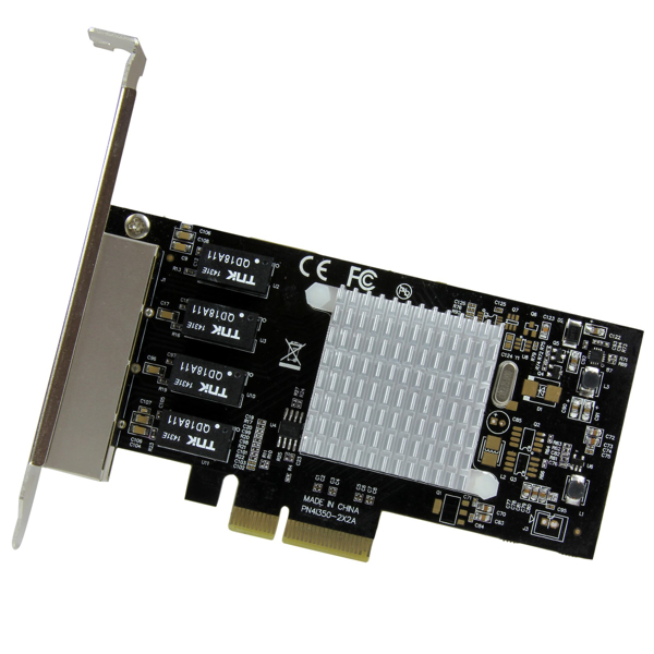 StarTech 4 Port PCI Express Gigabit Ethernet Network Card - Intel I350 NIC - 4-port PCIe Network Adapter with Intel Chip - Network Adapter - PCIe x4 - ST4000SPEXI