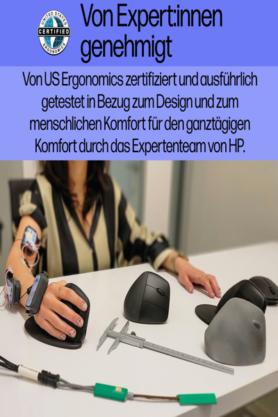 HP 920 Ergonomic Wireless Mouse: Right-hand, Vertical Design, 4000 DPI - 6H1A4AA