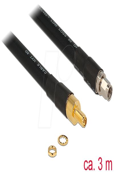 Delock Antenn kabel - RP-SMA hona till RP-SMA hane - 13015