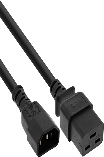 Câble adaptateur secteur InLine - IEC-60320 C14 vers C19 - 3x1,5 mm² - max. 10 A - 1 m