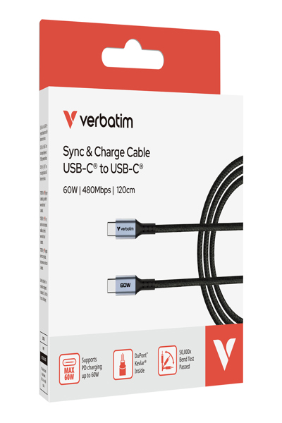 Verbatim USB TYPE-C CONN 60W - Digital/Daten 31845 - Cable - Digital - 31845