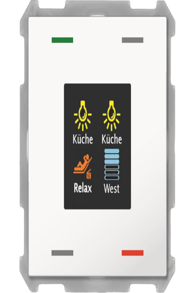 Bouton MDT 4 voies Smart 63 avec écran couleur*Blanc studio brillant*