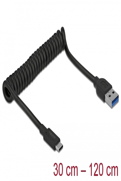 Delock USB 3.1 Gen 2 Coiled Cable Type-A male to Type-C male - 85349