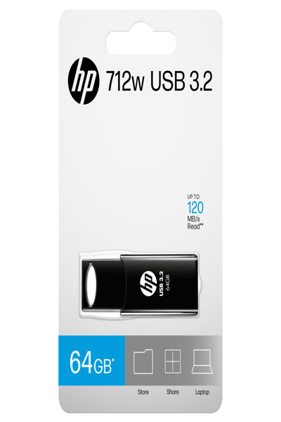 HP 64GB 712w Black USB 3.2 Flash Drive - HPFD712B-A-64
