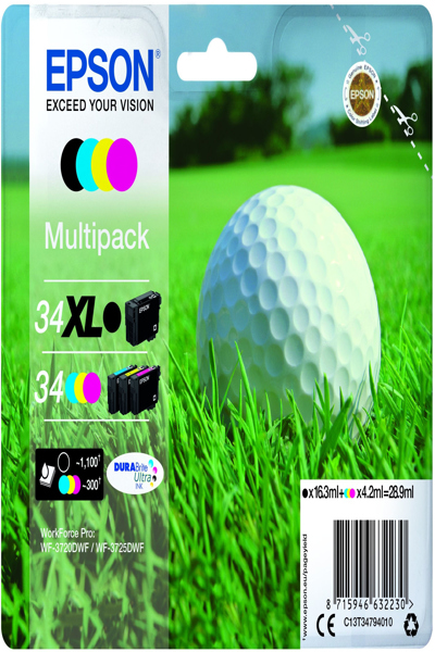 Epson 34 Multipack - 4-pack - black, yellow, cyan, magenta