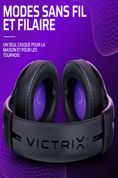 PDP Victrix Gambit Wireless Gaming Headset - Wired & Wireless - 20 - 20000 Hz - Gaming - 301 g - Headset - Black - Purple - 052-003-EU