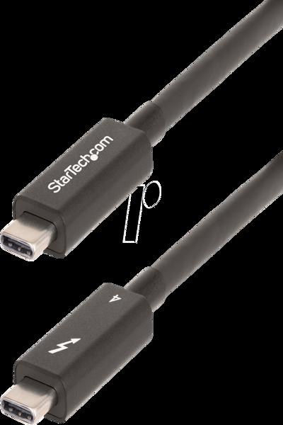 StarTech.com 2 m aktiv Thunderbolt 4-kabel, 40 Gbps, 100 W PD, 4K/8K, Intel-certifierad, kompatibel med Thunderbolt 3/USB 3.2/DisplayPort (A40G2MB-TB4-CABLE) - A40G2MB-TB4-CABLE