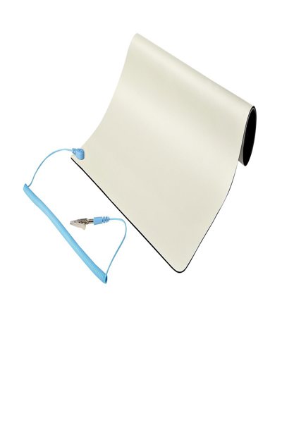 StarTech.com 11x18 tum antistatisk matta, ESD-matta för elektronikreparation, antistatisk skrivbordsmatta med avtagbar jordledning, ANSI/ESD S 4.1-kompatibel, flexibel termoplastisk arbetsmatta/dyna - SM-ANTI-STATIC-MAT