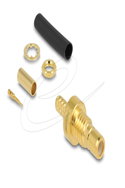 Delock SMB socket for crimping RG-174 RG-316 with matching heat shrink tubing - 91787