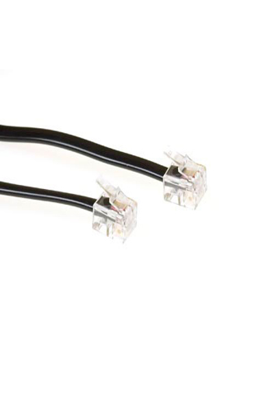 ACT Black 3 meter flat telephone cable with RJ11 connectors - 3 m - RJ-11 - RJ-11 - Black - Male - Male