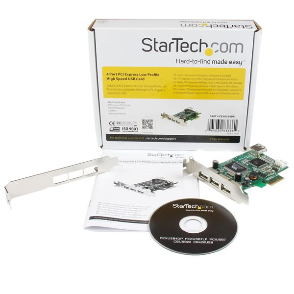 4 Port PCI Express Low Profile High Speed USB Card - PEXUSB4DP