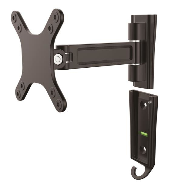 StarTech.com Wall-Mount Monitor Arm - Single Swivel - 15 kg - 33 cm (13") - 68.6 cm (27") - 75 x 75 mm - 100 x 100 mm - Black - ARMWALLS