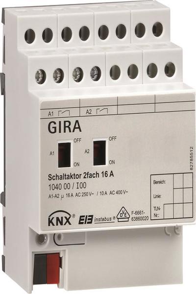 Actionneur de commutation GIRA 2 voies 16A KNX/EIB REG 104000