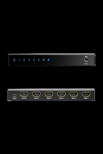 Commutateur HDMI LogiLink 5x1 4K/60 Hz HDCP HDR CEC RC - HD0060