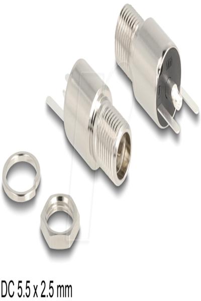 Delock Strömkontakt - DC-jack 5,5 mm x 12 mm (ID: 2,5 mm) (F) skott - 90171