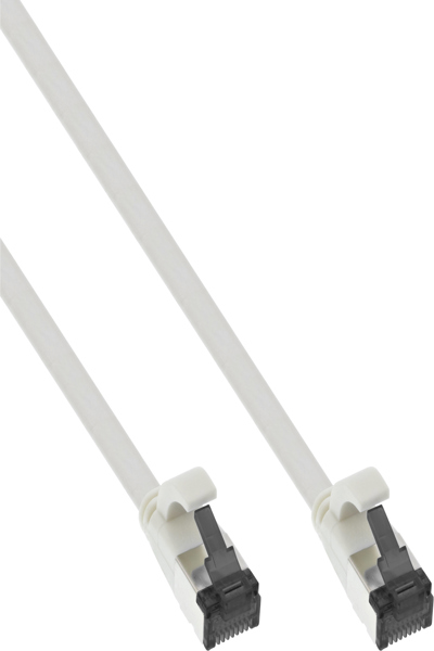 Câble patch plat en ligne Cat.8.1 TPE blanc 5 m