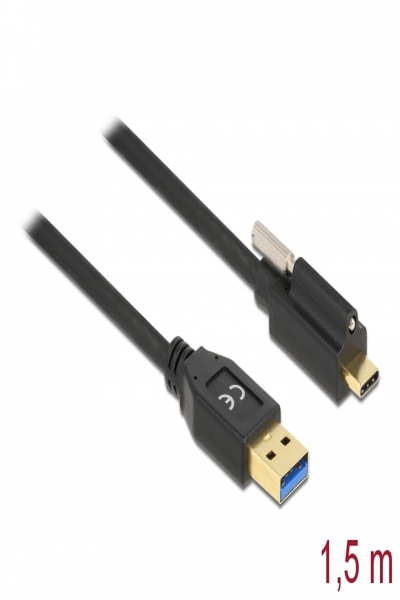 Câble USB Delock - USB Type A (M) vers USB-C 24 broches (M) vissable