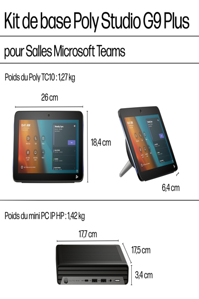 Poly Studio Base Kit G9 Plus for Microsoft Teams HP Mini IP PC - A3LU8AA
