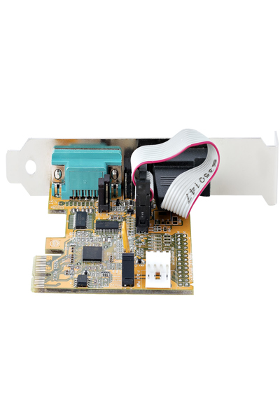 StarTech.com 2-Port PCI Express Serial Card, Dual Port PCIe to RS232 (DB9) Serial Interface Card, 16C1050 UART, Standard or Low Profile Brackets, COM Retention, For Windows & Linux - 21050-PC-SERIAL-CARD