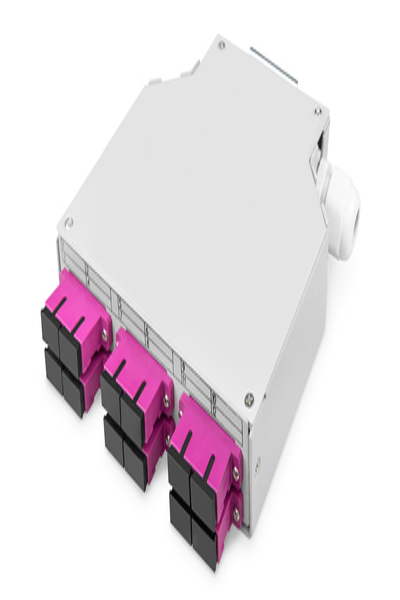 DIGITUS Fiber optic DIN rail box, MM-OM4, assembled, with SC adapter and pigtail - DN-963850-4