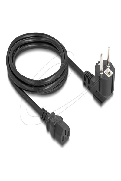 Delock Power Cable PC Schutzkontaktstecker CEE 7/7 90Â° angled C13 3 x 1 - 81567