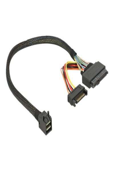 Delock SAS intern kabel - SFF-8643 (hane) till SATA-ström, U.2 (SFF-8639) - 84823