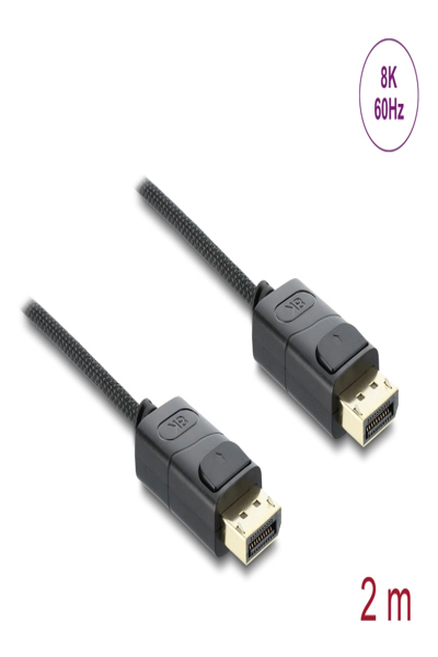 Delock Coaxial DisplayPort Cable 8K 60 Hz with Braided Sheath - Cable - Digital/Display/Video - 81674