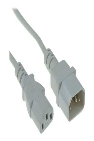 ACT Powercord C13 - C14 white 0.6 m - 0.6 m - C13 coupler - C14 coupler - 250 V - 6 A