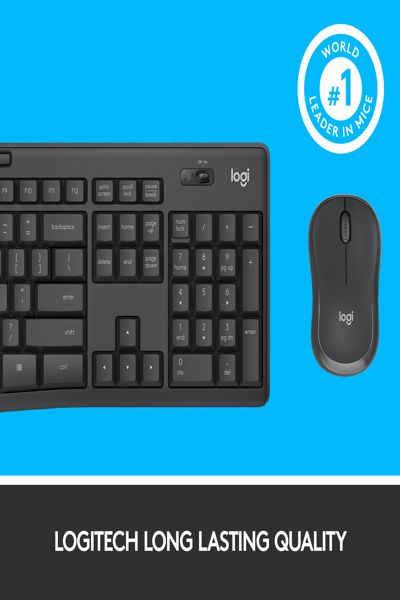 Logitech MK295 Silent Wireless Combo - Full-size (100%) - Wireless - RF Wireless - AZERTY - Graphite - Mouse included - 920-009803