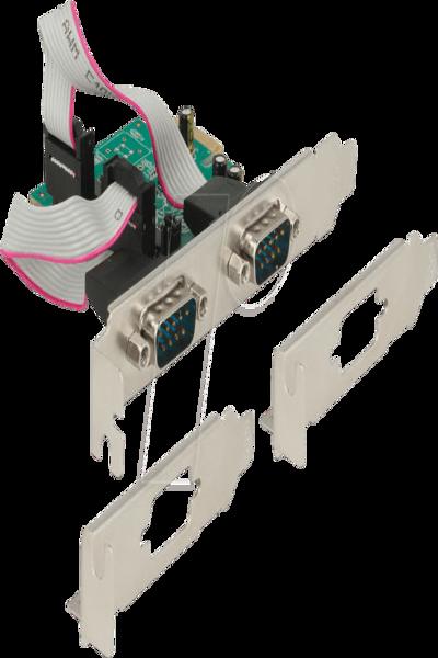 Delock PCI Express-kort > 2 x seriellt RS-232 höghastighets 921K med spänningsförsörjning - 89641