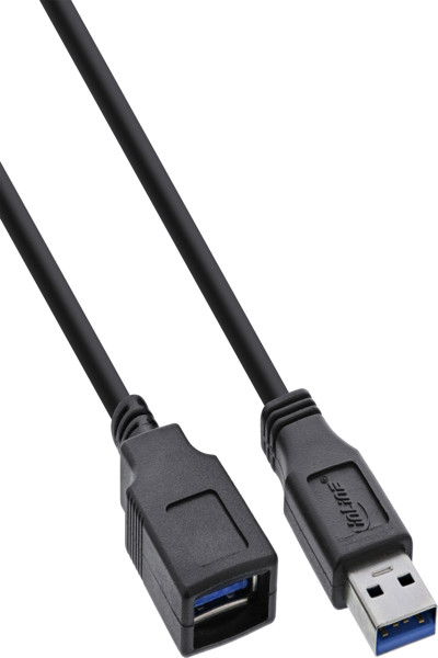 Câble USB 3.2 Gen.1 InLine Type A mâle / Type B femelle - noir - 1,5 m