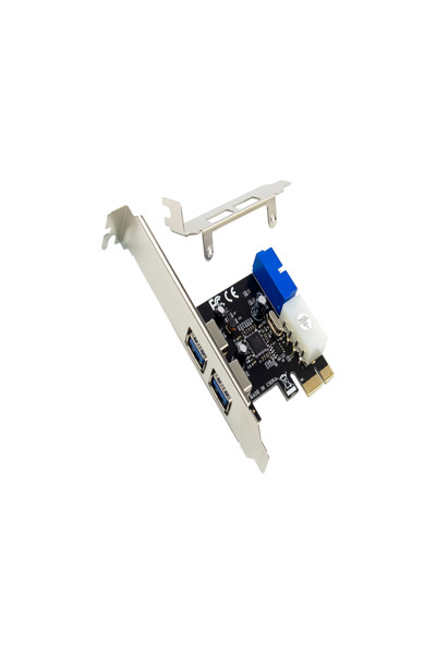 InLine 2+2ports USB 3.2 Gen.1 host controller - PCIe - w/SATA power + LP bracket - 76666G