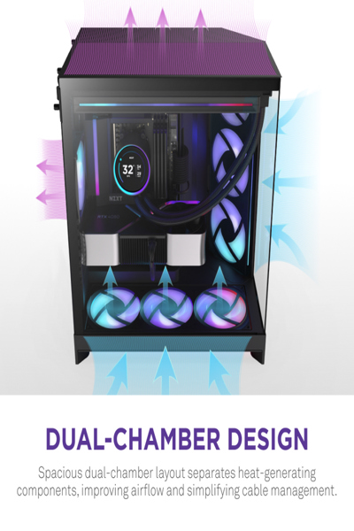 NZXT H9 Flow RGB midi tower PC black - CM-H92FB-R1