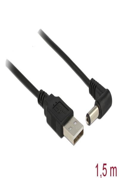 Delock Power cable - DC jack 5.5 x 2.1 mm (M) to USB (power only) (M) - 83578