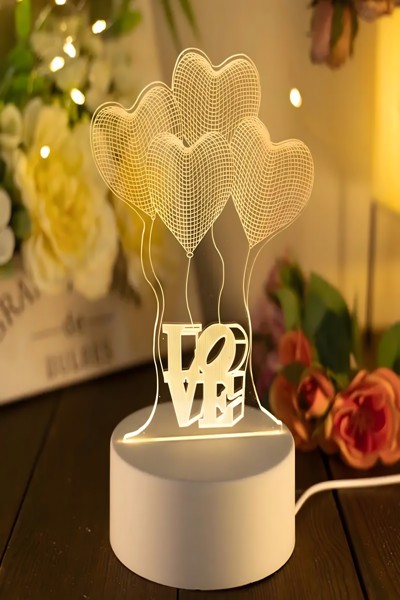 Extralink HOME Veilleuse USB 3D illusion d'optique quatre cœurs
