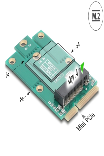 Delock 64339 - Adapter Mini PCIe Stecker> M.2 Key A Slot - 64339