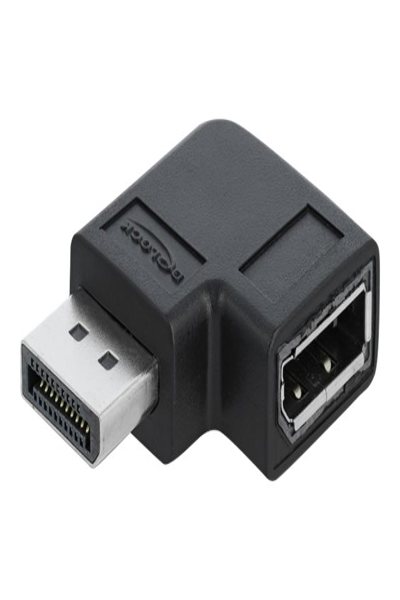 Delock DisplayPort-adapter - DisplayPort (H) vänstervinklad till DisplayPort (H) - 66296